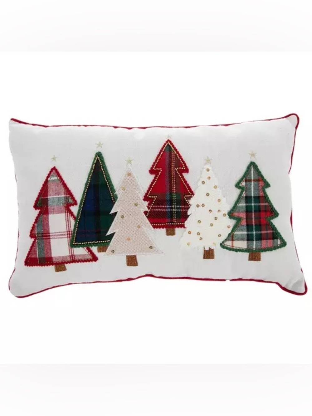 Plaid Christmas Trees Pillow